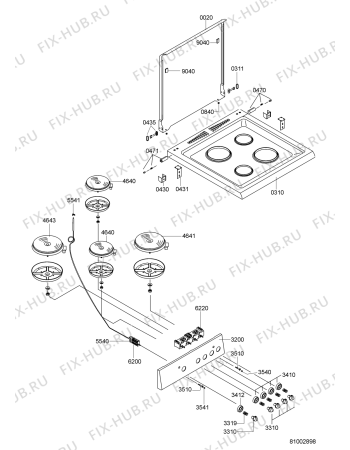 Схема №2 ACM 852 WH с изображением Уплотнитель двери для плиты (духовки) Whirlpool 480121100808