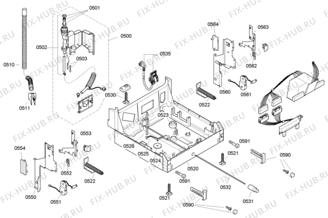 Схема №1 GV5530(133535, SD13J1GN) с изображением Кабель для посудомоечной машины Gorenje 265325