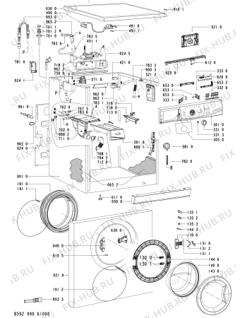 Схема №2 AWO/D 7735 AS с изображением Блок управления для стиральной машины Whirlpool 480111100953