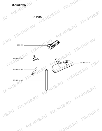 Взрыв-схема пылесоса Rowenta RH505 - Схема узла YP001565.8P2