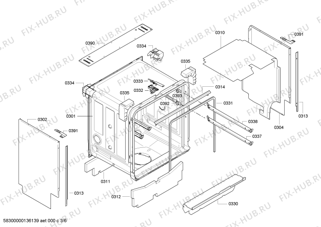 Взрыв-схема посудомоечной машины Bosch SBI69M15EU - Схема узла 03