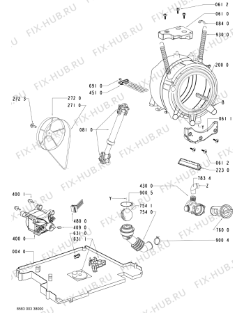 Схема №2 HDW 7000 с изображением Модуль (плата) для стиралки Whirlpool 480111102751