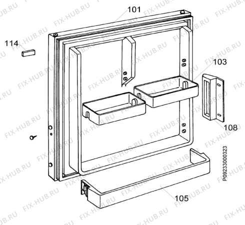 Взрыв-схема холодильника Zanussi ZT25 - Схема узла Door 003