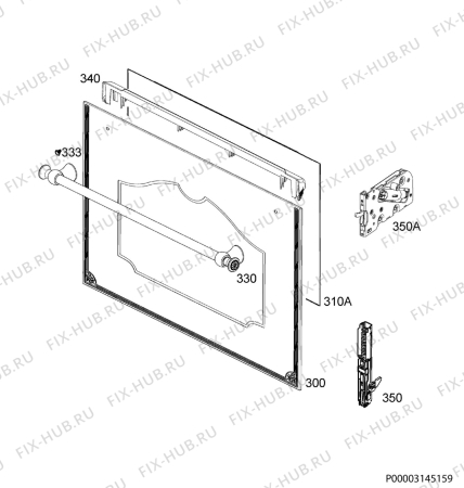 Взрыв-схема плиты (духовки) Electrolux EOA5220AOW - Схема узла Door