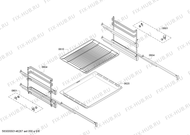 Взрыв-схема плиты (духовки) Bosch HEA23U450 - Схема узла 06