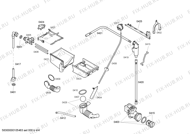 Взрыв-схема стиральной машины Bosch WFO1662PL Maxx WFO 1662 - Схема узла 04