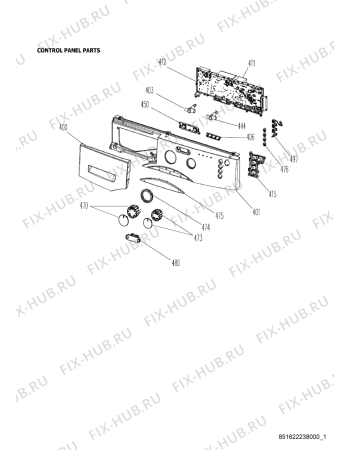 Схема №5 AWSE 6000 с изображением Кнопка, ручка переключения для стиралки Whirlpool 482000010522