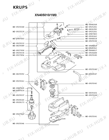 Взрыв-схема кофеварки (кофемашины) Krups XN405010/1M0 - Схема узла XP002912.1P2