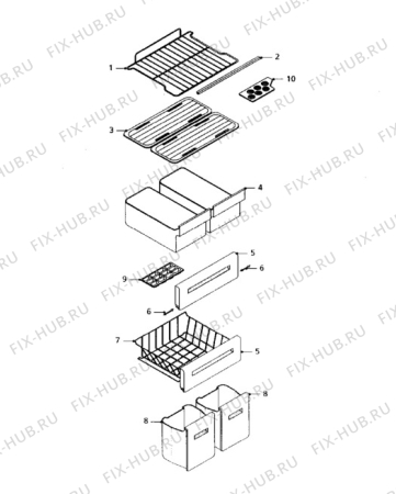 Взрыв-схема холодильника Tricity Bendix EBD9W - Схема узла Furniture