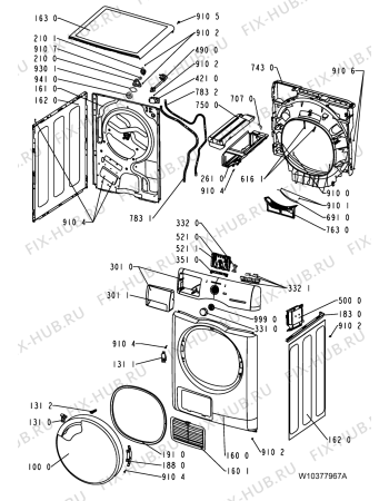 Схема №2 AZA9680 с изображением Модуль (плата) для стиралки Whirlpool 481010455009