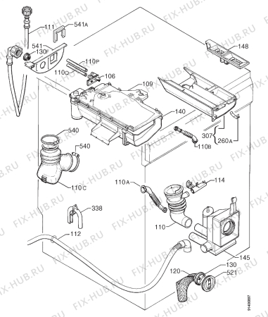 Взрыв-схема стиральной машины Privileg 000583 5 - Схема узла Hydraulic System 272