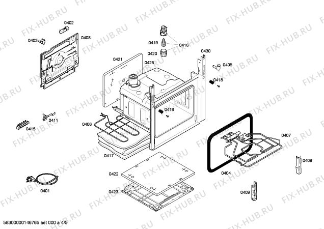 Взрыв-схема плиты (духовки) Bosch HSE421127V - Схема узла 04