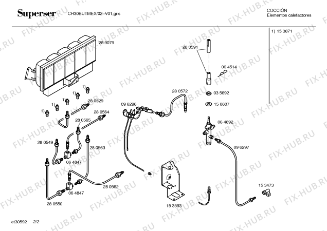 Схема №1 CH30BUTMEX CH30 LPG MEX с изображением Инструкция по эксплуатации для обогревателя (вентилятора) Bosch 00517911