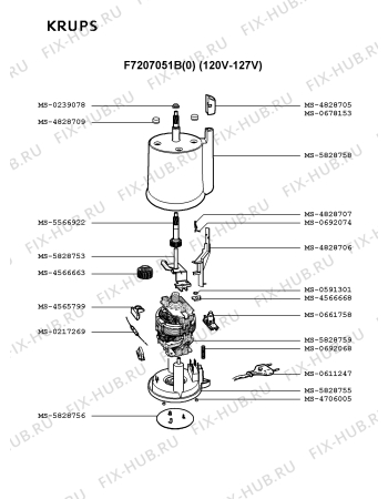 Схема №1 F7207051B(0) с изображением Крышечка для электромиксера Krups MS-5828757