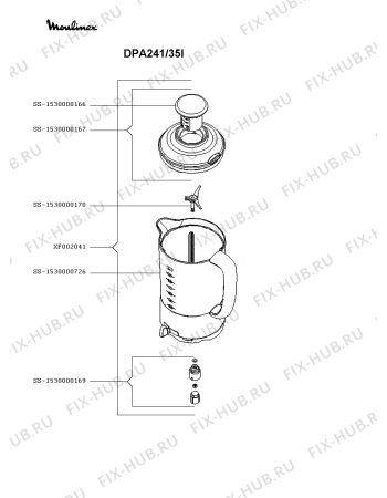 Схема №2 DPA241/35I с изображением Сосуд для электромиксера Moulinex SS-1530000726