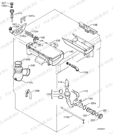 Взрыв-схема стиральной машины Aeg Electrolux L53600 - Схема узла Hydraulic System 272