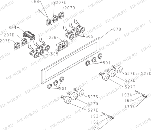 Схема №1 KEC67320AWPOP (232271, E24T1-E34M) с изображением Панель для плиты (духовки) Gorenje 232087