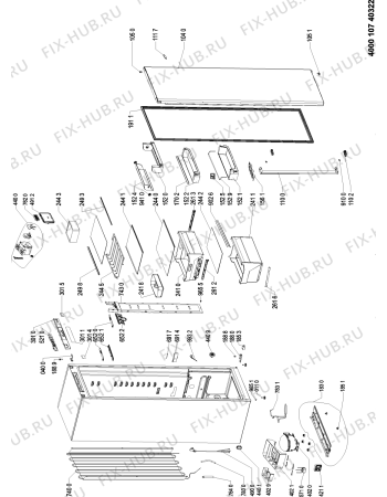 Схема №1 KR 19P5 A+++SW с изображением Дверка для холодильника Whirlpool 481010801222