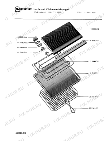 Взрыв-схема плиты (духовки) Neff 1114443607 1444/171NCSG - Схема узла 06