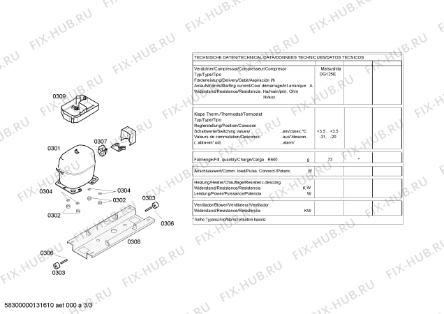 Взрыв-схема холодильника Siemens KG33VX43 - Схема узла 03