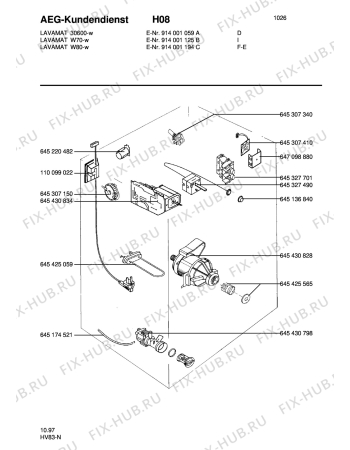 Взрыв-схема стиральной машины Aeg LAVW70-W I - Схема узла Electrical equipment