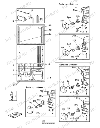 Взрыв-схема холодильника Aeg S3373-7K - Схема узла C10 Cold, users manual