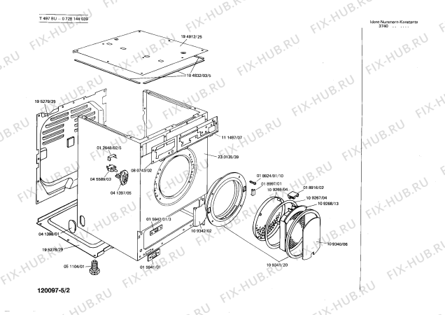 Взрыв-схема сушильной машины Bosch 0728144039 T497BU - Схема узла 02