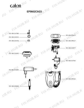Схема №1 EP5612C0/23 с изображением Часть корпуса для электробритвы Calor CS-00139516