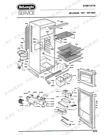 Схема №1 SFP 25 EC Frigo/congelatori с изображением Опора для холодильной камеры DELONGHI ML1417