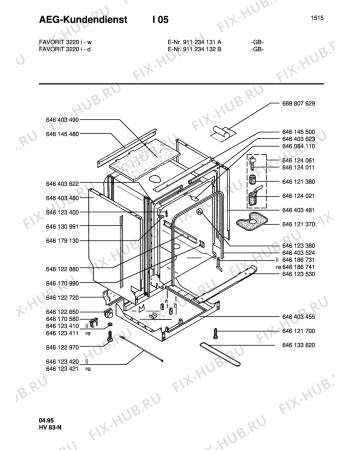 Взрыв-схема посудомоечной машины Aeg FAV3220I-W  GB - Схема узла Housing 001