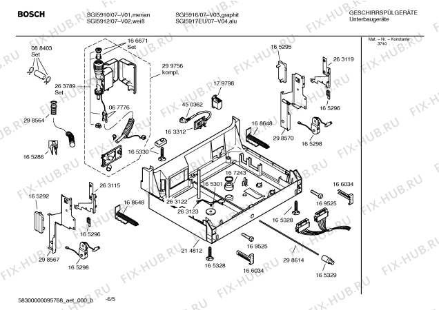 Схема №6 SGI5917EU с изображением Передняя панель для посудомойки Bosch 00361968