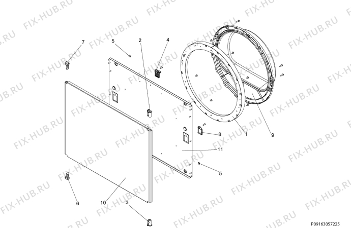 Взрыв-схема стиральной машины Electrolux TASL5M102 - Схема узла Door 003