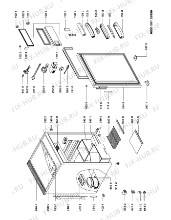 Схема №1 073/822 с изображением Элемент корпуса для холодильника Whirlpool 481944239409