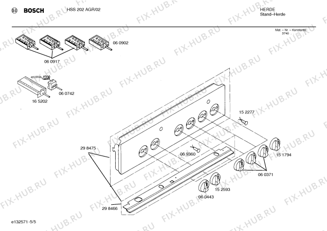 Схема №4 HSS102AGR с изображением Панель управления для плиты (духовки) Bosch 00298475