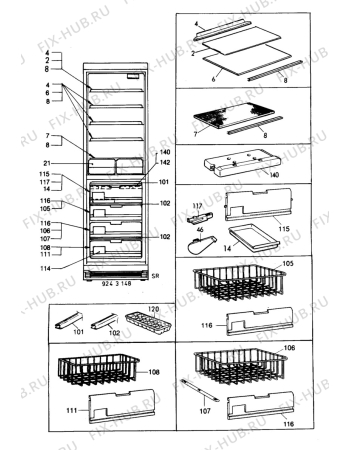 Взрыв-схема холодильника Electrolux AR3912W - Схема узла C10 Interior