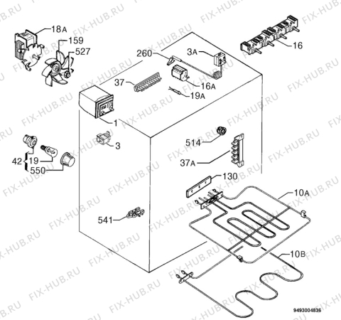 Взрыв-схема плиты (духовки) Zanker ZHM741W - Схема узла Electrical equipment 268