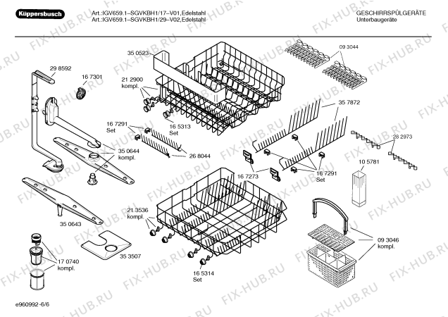 Схема №6 SGVKBH1 IGV659.1 с изображением Рамка для посудомойки Bosch 00350640