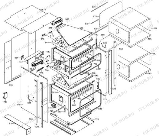 Схема №5 BDU2135AX (252639, 720 04) с изображением Корпусная деталь для духового шкафа Gorenje 267207