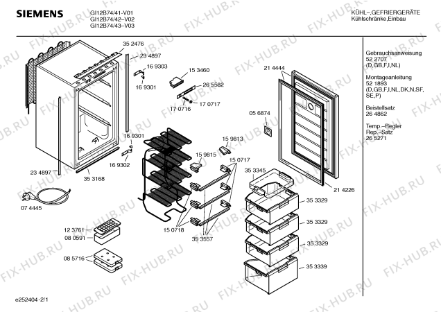 Схема №2 GF10B40 с изображением Инструкция по эксплуатации для холодильника Siemens 00522707