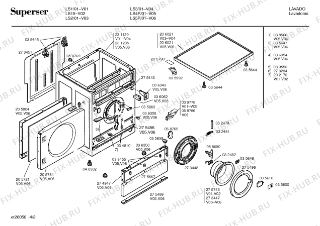 Схема №4 LS1 с изображением Панель для стиральной машины Bosch 00275495