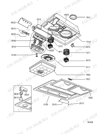 Схема №1 000.793.00 HOO B24 S с изображением Двигатель (мотор) Whirlpool 481236118507