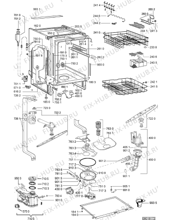 Взрыв-схема посудомоечной машины Bauknecht GSXK 7600 D - Схема узла