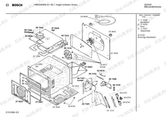 Схема №4 HME8460NL с изображением Вкладыш в панель для свч печи Bosch 00284323