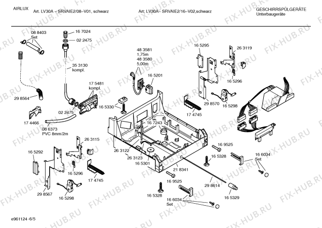 Взрыв-схема посудомоечной машины Airlux SRVAIE2 - Схема узла 05