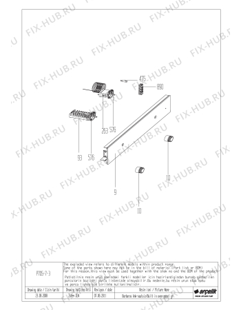 Взрыв-схема плиты (духовки) Beko OIC 21003 W (7757888343) - BARBAROS BI OVEN CONTROL PANEL GR EXPLODED VIEW