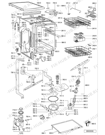 Схема №2 ADP 4552 WHM с изображением Обшивка для посудомоечной машины Whirlpool 481245372768