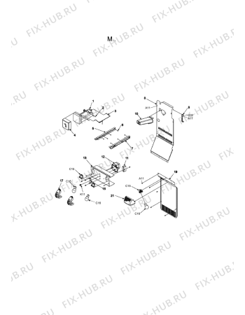 Схема №11 AC2225GEKB с изображением Часть корпуса для холодильника Whirlpool 482000020085