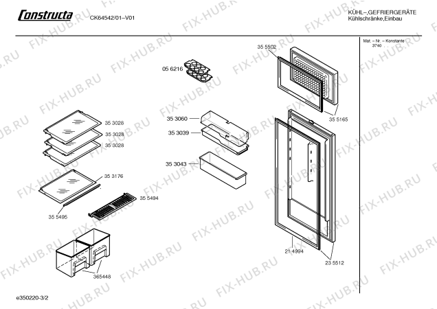 Взрыв-схема холодильника Constructa CK64542 - Схема узла 02