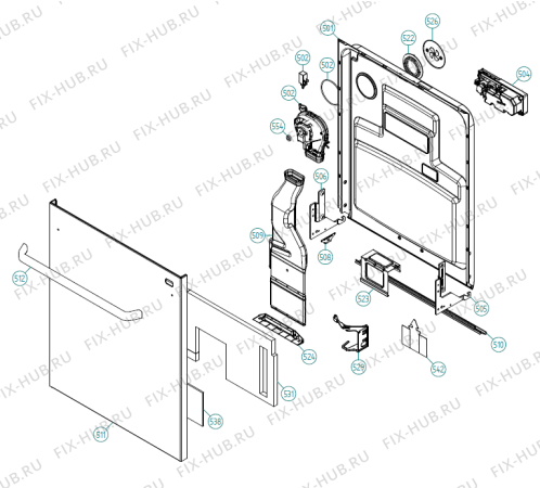 Взрыв-схема посудомоечной машины Cylinda DM840 HT Avh SE   -Stainless (401756, DW90.2) - Схема узла 05