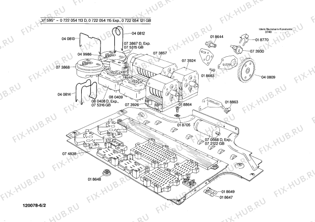 Схема №4 0722054115 VT595 с изображением Индикатор для стиралки Bosch 00042033